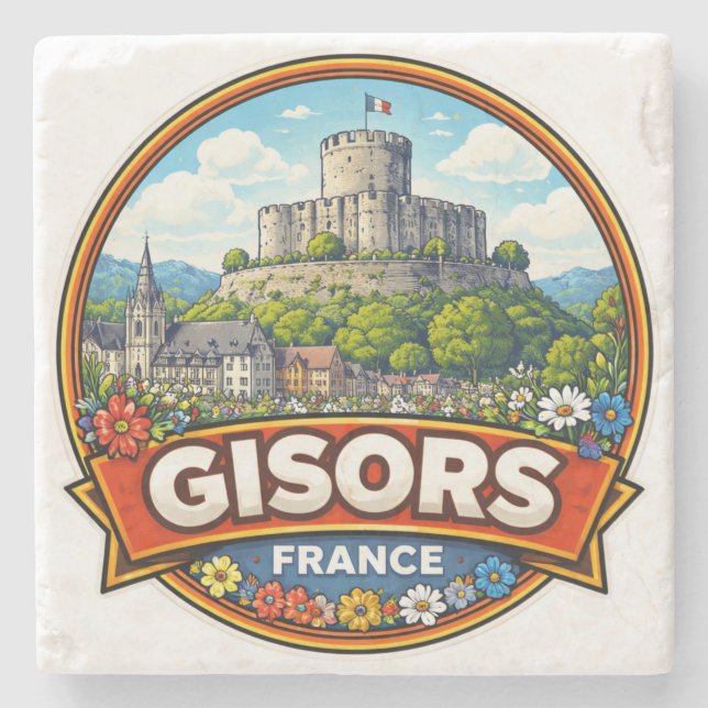 Gisors France  Stone Coaster (Front)