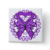 GIST Cancer Butterfly Circle of Ribbons Pinback Button