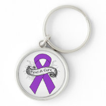 GIST Cancer Find A Cure Ribbon Keychain