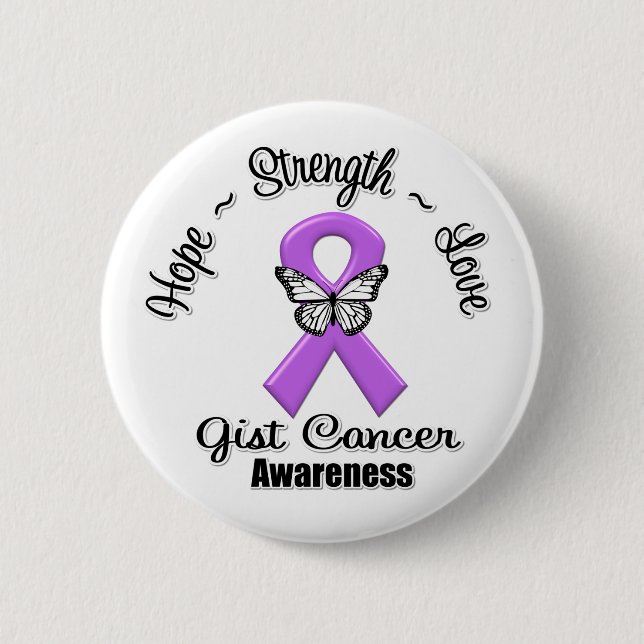 GIST Cancer Hope Strength Love Pinback Button (Front)