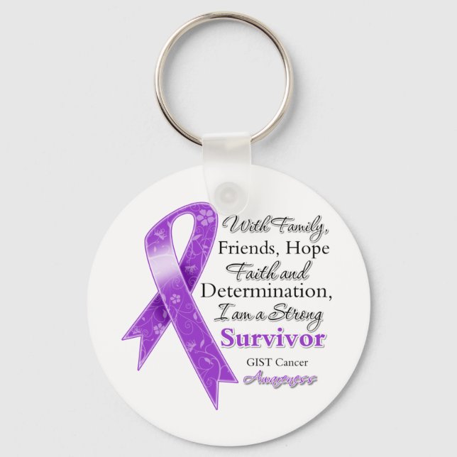 GIST Cancer Support Strong Survivor Keychain (Front)