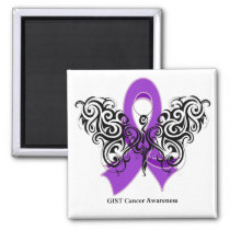 GIST Cancer Tribal Butterfly Ribbon Magnet