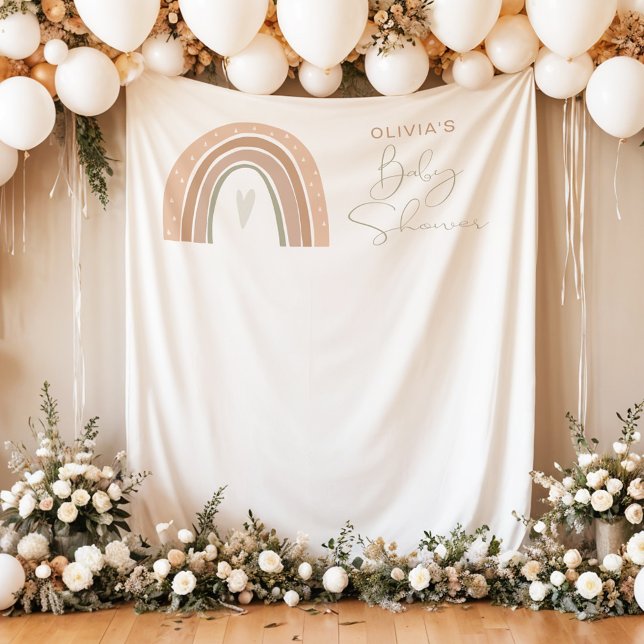 GITA Pastel Boho Rainbow Baby Shower Tapestry (Creator Uploaded)