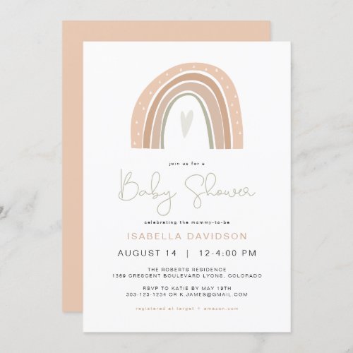 GITA Pastel Rainbow Baby Shower  Invitation