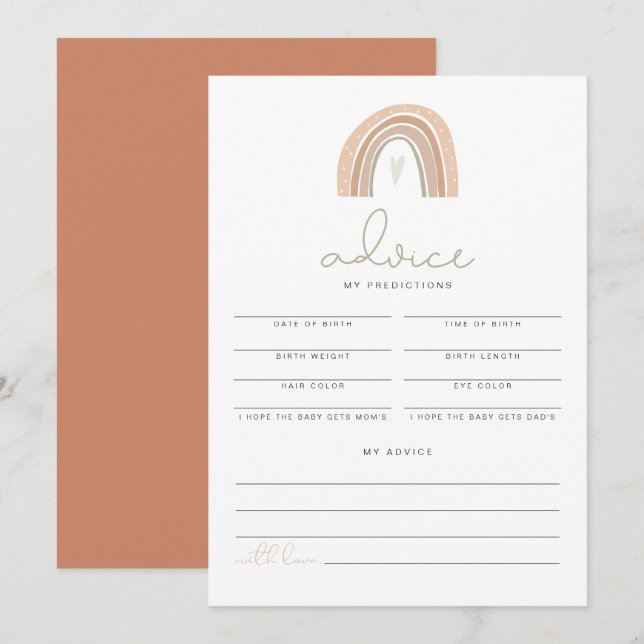 GITA Pastel Rainbow Baby Shower Predictions Invitation (Front/Back)