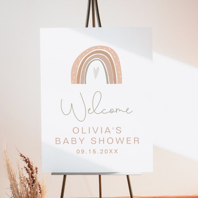 GITA Pastel Rainbow Baby Shower Welcome Foam Board (Creator Uploaded)