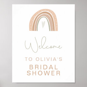 GITA Pastel Rainbow Bridal Shower Welcome Sign 