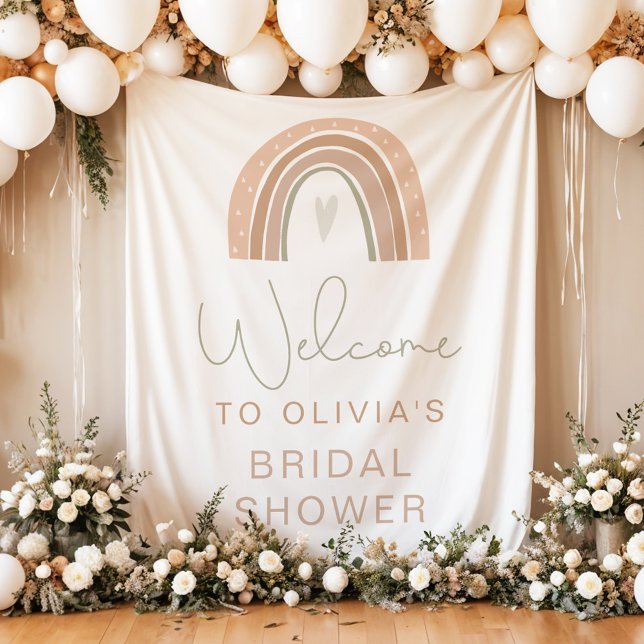 GITA Pastel Rainbow Bridal Shower Welcome Sign Tap Tapestry (Creator Uploaded)