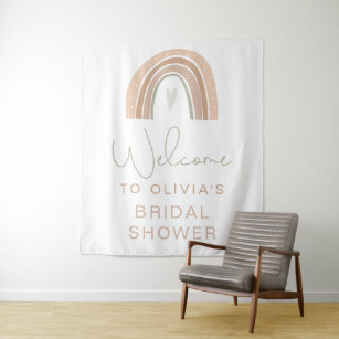 GITA Pastel Rainbow Bridal Shower Welcome Sign Tap Tapestry