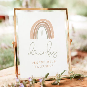 GITA Pastel Rainbow Drinks Table Sign
