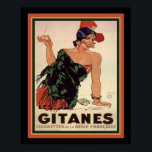 Gitanes 1931 Art Deco Cigarette Ad Poster<br><div class="desc">Art Deco "Gitanes" French Cigarette Advertisement ca. 1931 by Jules Isnard</div>