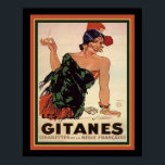 Gitanes 1931 Art Deco Cigarette Ad Poster<br><div class="desc">Art Deco "Gitanes" French Cigarette Advertisement ca. 1931 by Jules Isnard</div>