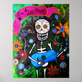 GITARERO DIA DE LOS MUERTOS POSTER