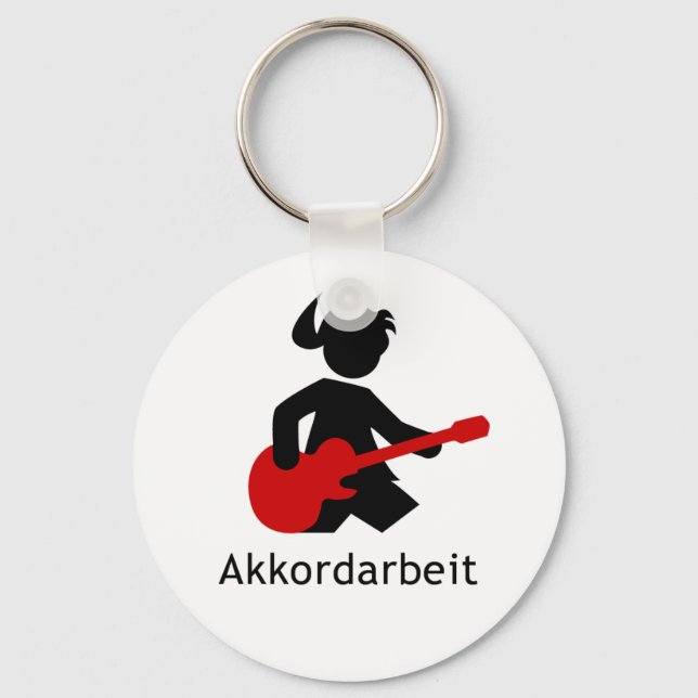 Gitarrengöttin "Akkordarbeit"von Emma Shirt Keychain (Front)