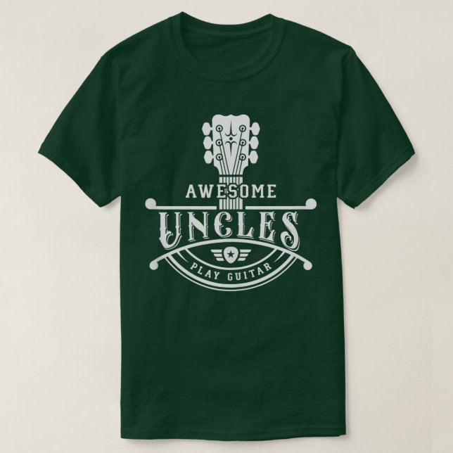 GItarrist Musician Awesome Uncles Play Guitar Neck T-Shirt (Design Front)