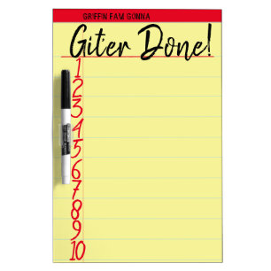 Git'er Done! Notepad To Do List Dry Erase Board