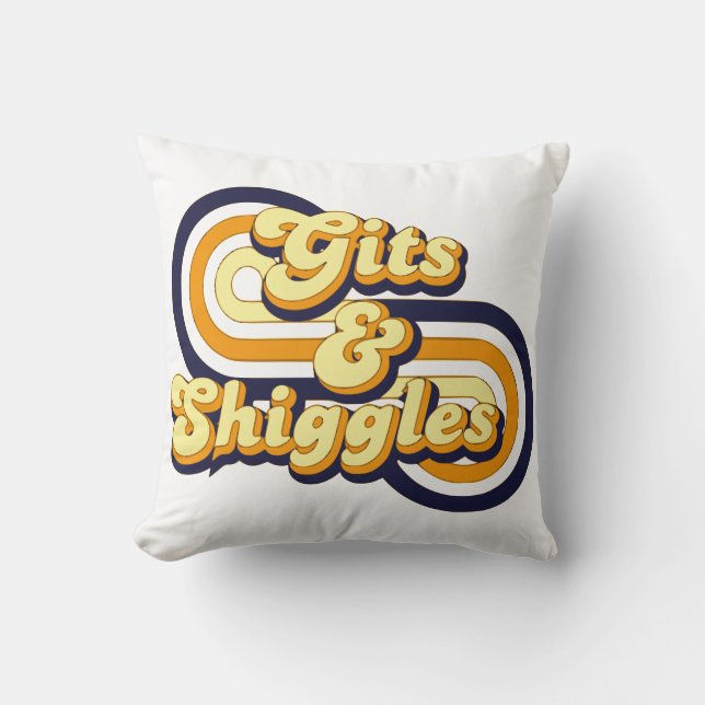 Gits & Shiggles                   Throw Pillow (Front)