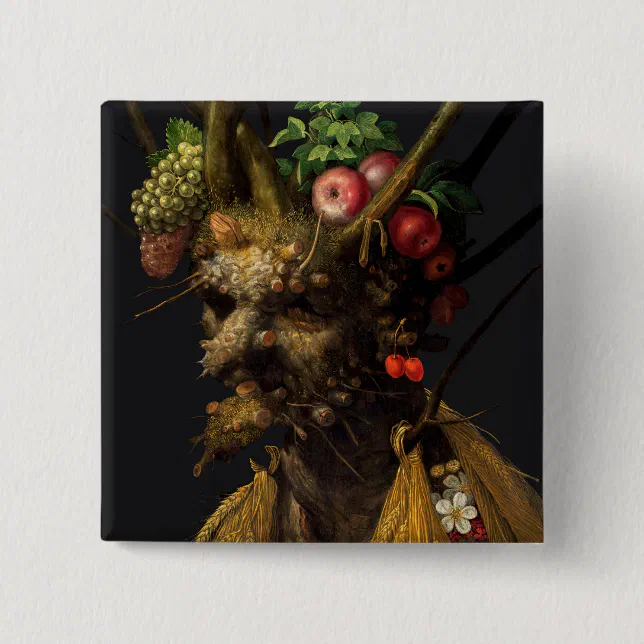 Giuseppe Arcimboldo - Four Seasons in One Head Button | Zazzle