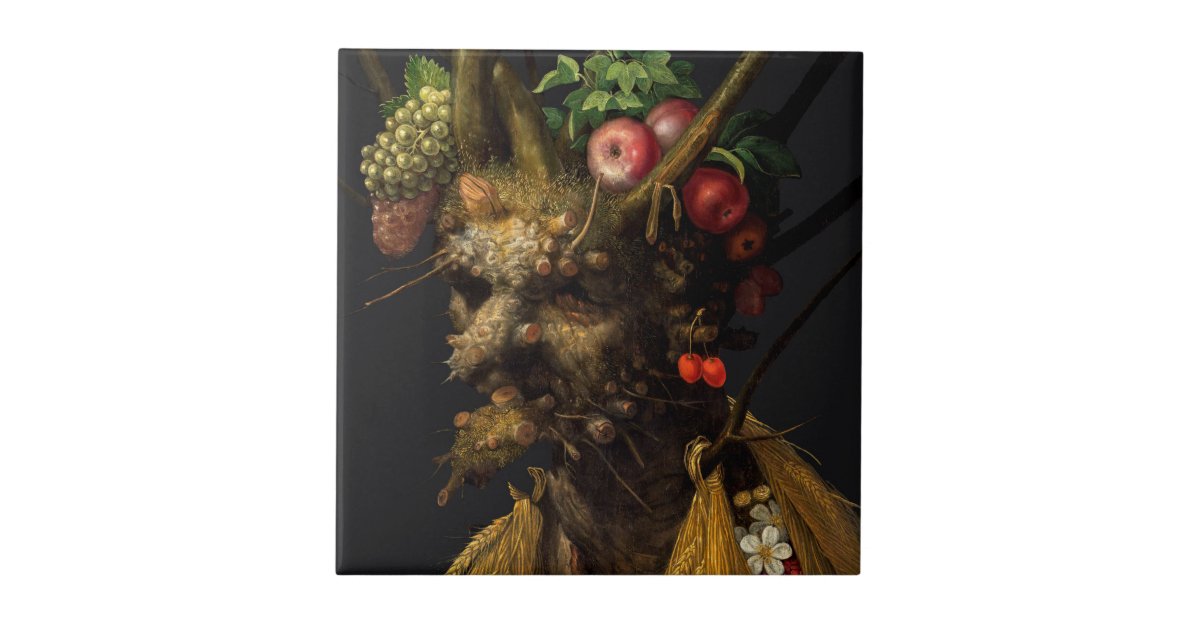 Giuseppe Arcimboldo - Four Seasons in One Head Ceramic Tile | Zazzle