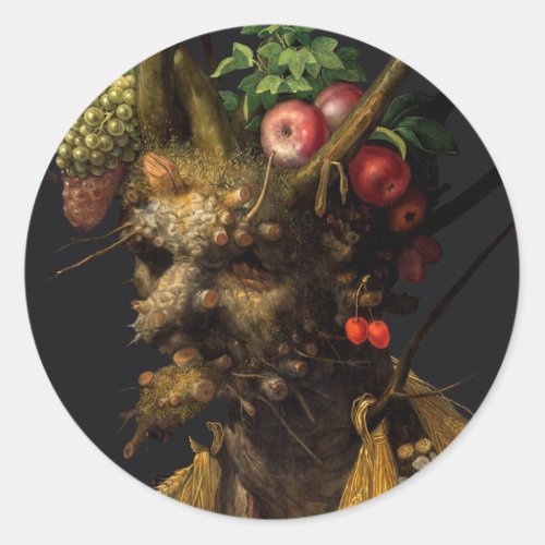 Giuseppe Arcimboldo _ Four Seasons in One Head Classic Round Sticker