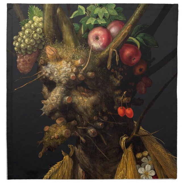 Giuseppe Arcimboldo - Four Seasons in One Head Cloth Napkin (Front)