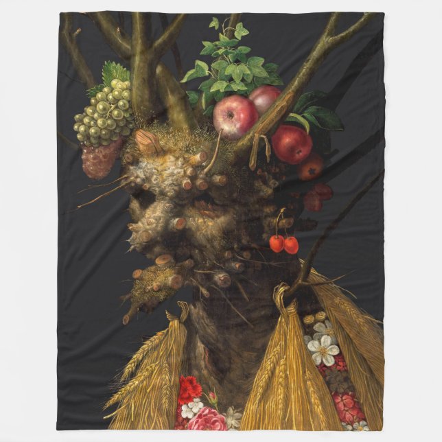 Giuseppe Arcimboldo - Four Seasons in One Head Fleece Blanket (Front)