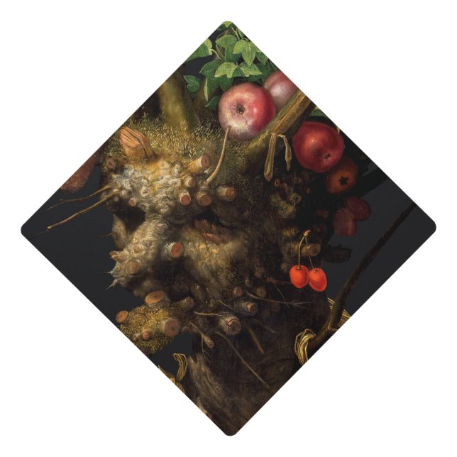 Giuseppe Arcimboldo - Four Seasons in One Head Graduation Cap Topper (Front)