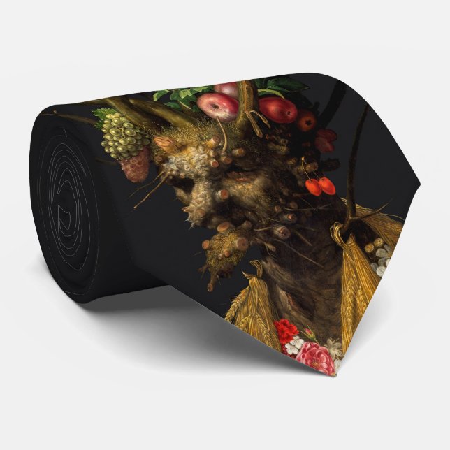 Giuseppe Arcimboldo - Four Seasons in One Head Neck Tie (Rolled)