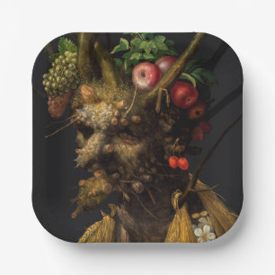 Giuseppe Arcimboldo - Four Seasons in One Head Paper Plates