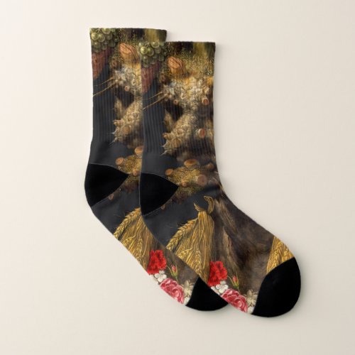 Giuseppe Arcimboldo _ Four Seasons in One Head Socks