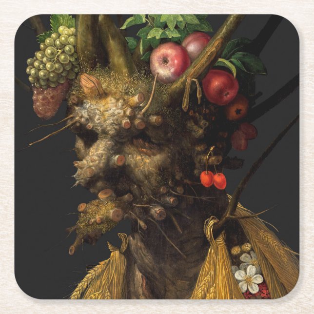 Giuseppe Arcimboldo - Four Seasons in One Head Square Paper Coaster (Front)