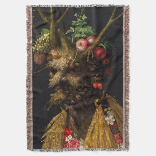 Giuseppe Arcimboldo _ Four Seasons in One Head Throw Blanket