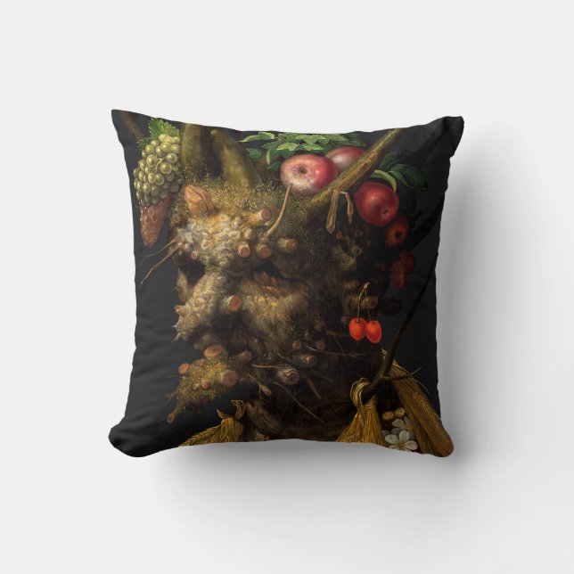 Giuseppe Arcimboldo - Four Seasons in One Head Throw Pillow (Front)