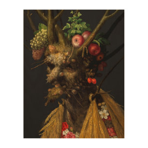 Giuseppe Arcimboldo - Four Seasons in One Head Wood Wall Art