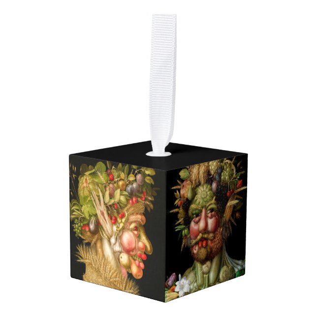 Giuseppe Arcimboldo - Masterpieces Selection Cube Ornament (Front Angled)