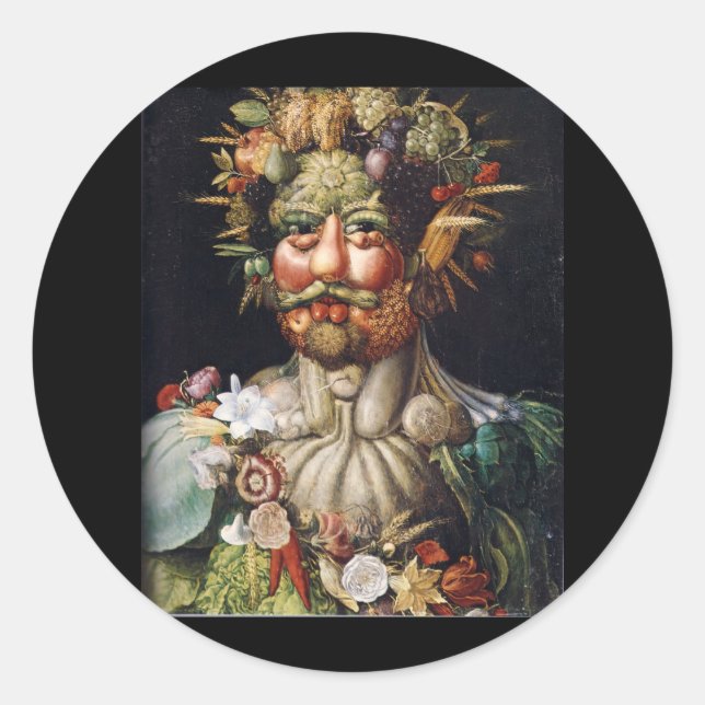 Giuseppe Arcimboldo Vegetable Man (Vertumnus) Classic Round Sticker (Front)