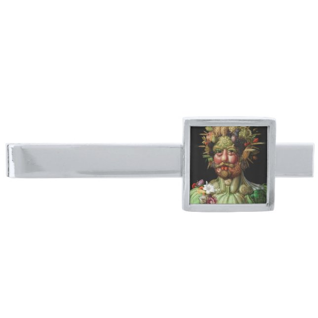 Giuseppe Arcimboldo - Vertumnus Silver Finish Tie Bar (Front)