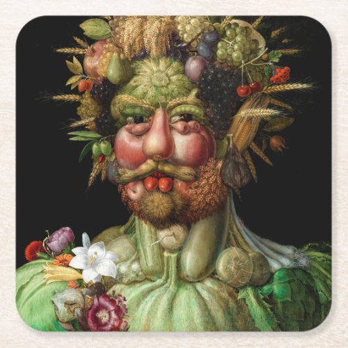 Giuseppe Arcimboldo _ Vertumnus Square Paper Coaster