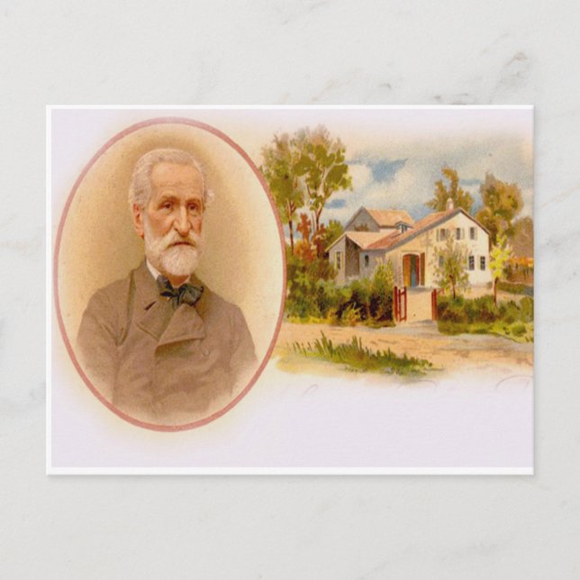 GIUSEPPE VERDI & HIS BIRTHPLACE AT THE RONCOLE POSTCARD (Front)