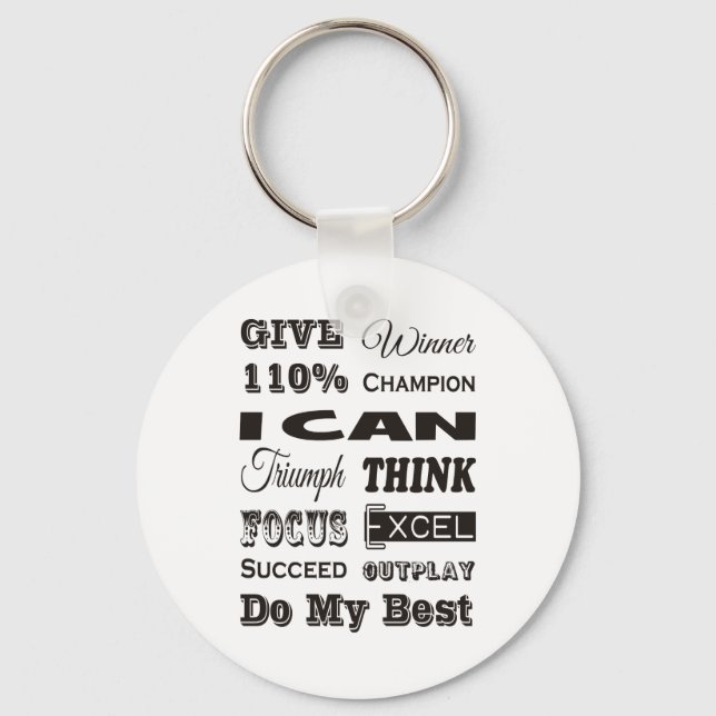 Give 110% Inspirational Motivational Keychain (Front)