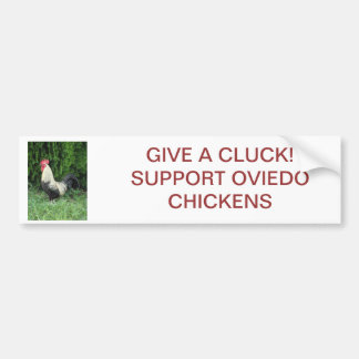 Give A Cluck Bumper Sticker - Oviedo Chickens
