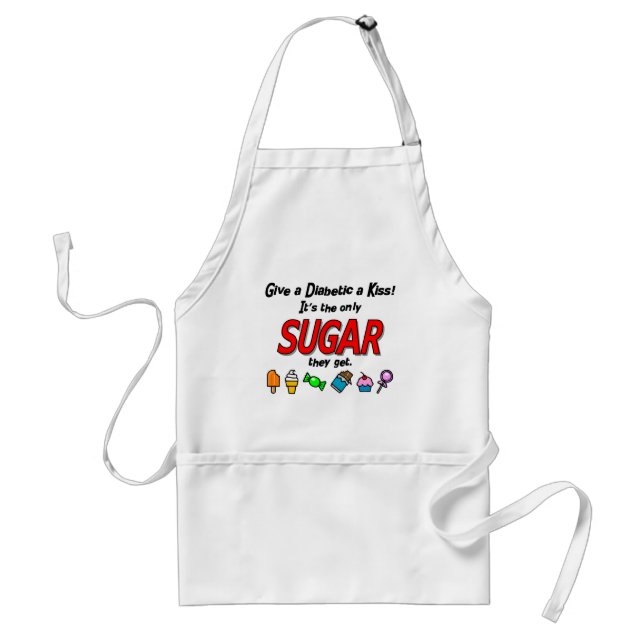Give a Diabetic a Kiss Adult Apron (Front)