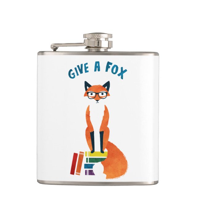 'Give A Fox' Flask (Front)