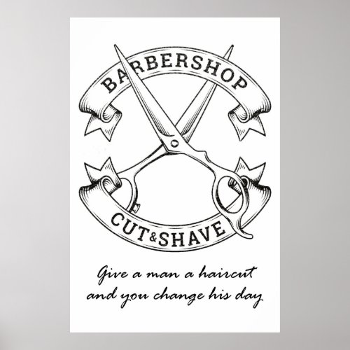 Give a man a haircut poster