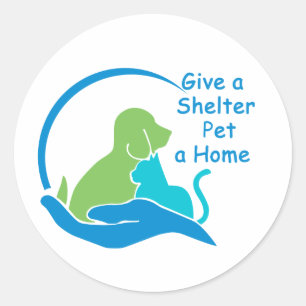give a shelter pet a home classic round sticker