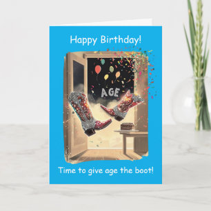 Give Age the Boot Funny Birthday Card