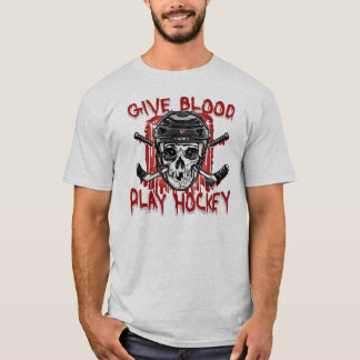 Give Blood Play Hockey Black T-Shirt