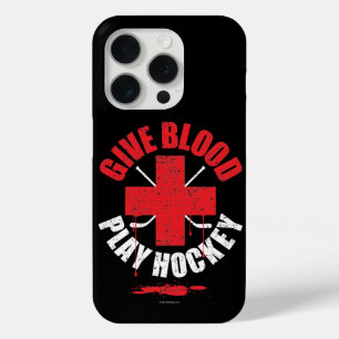 Give Blood. Play Hockey. iPhone case