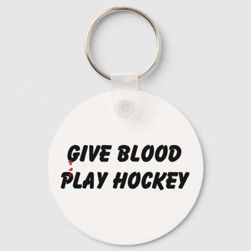 Give Blood Play Hockey Keychain