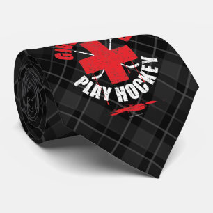 Give Blood Play Hockey Neck Tie